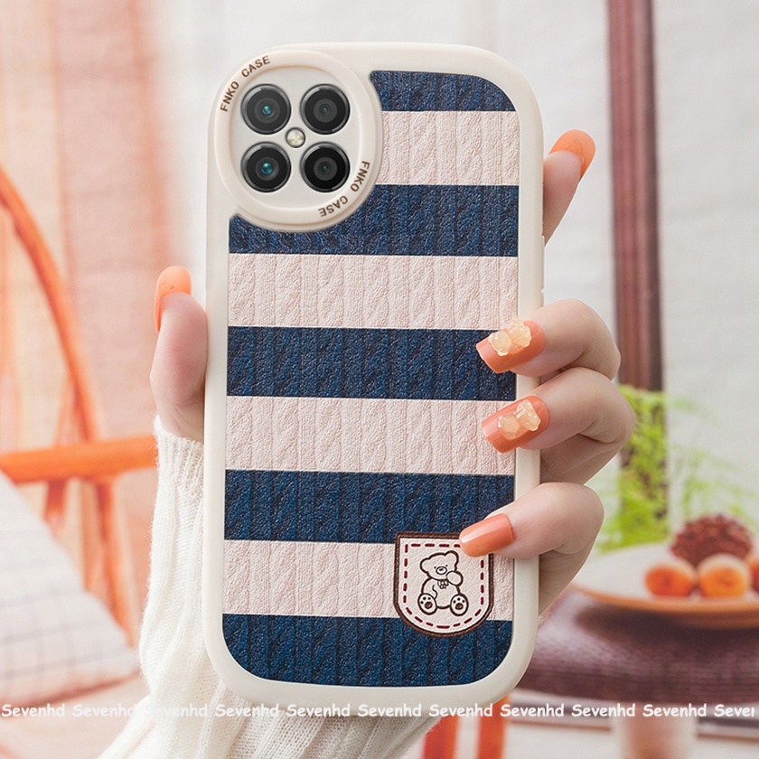 Ốp Điện Thoại Họa Tiết Kẻ Sọc Xanh Trắng Thời Trang Cao Cấp Cho iPhone 13 12 11 Pro Max SE2020 X XR Xs Max 7 8 Plus
