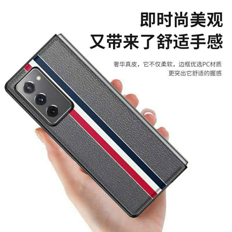 Ốp lưng da cho Samsung Z Fold 2, 5G in huy hiệu cờ mỹ New York sang trọng