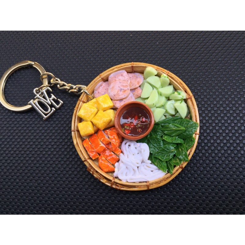 Móc khoá mô hình bún đậu mắm tôm