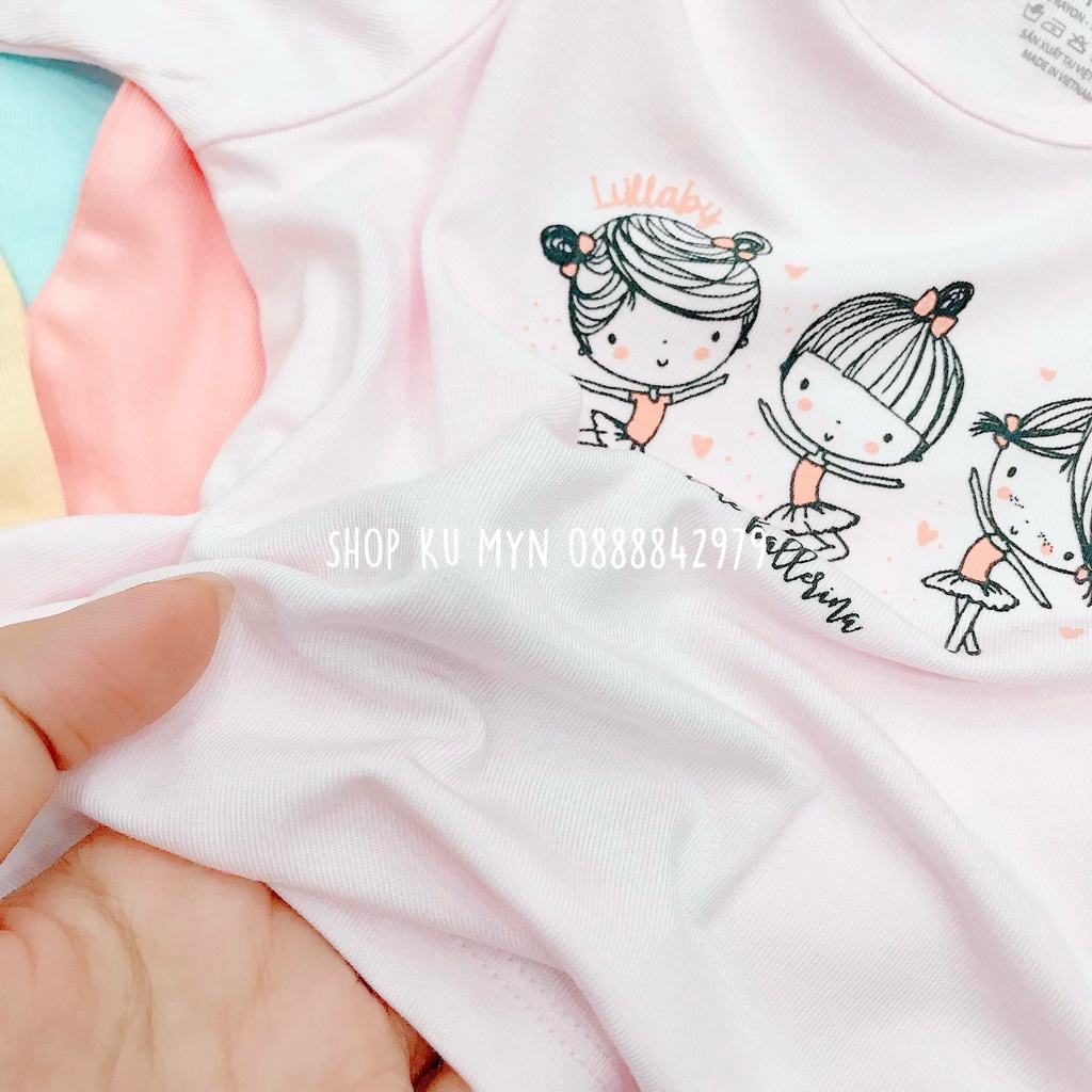 Bộ dài tay cho bé gái và bé trai Lullaby chất Pettit mỏng mát mặc thu đông NH666P
