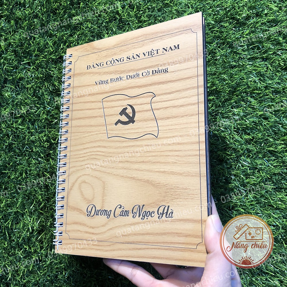 Note Book Đảng Viên khắc tên và hình theo yêu cầu - Sổ gáy xoắn hiện đại, dễ dàng đóng mở