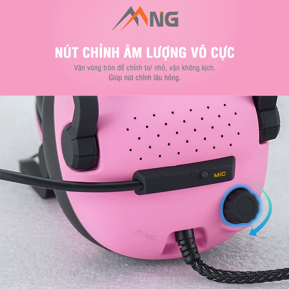 Tai nghe chụp tai chơi game có dây Edra EH492 dành cho game thủ,có micro, màu đen, trắng, hồng, vàng | BigBuy360 - bigbuy360.vn
