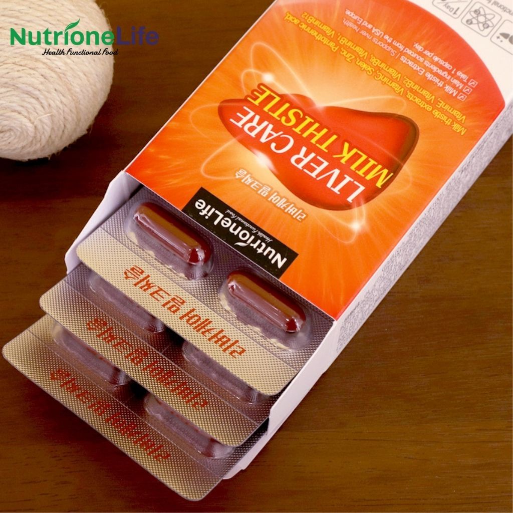 Viên Uống Bổ Gan NUTRIONELIFE Livercare Milkthistle Tăng Cường Chức Năng Gan, Mát Gan, Thải Độc, Hạ Men Gan Hộp 30Viên