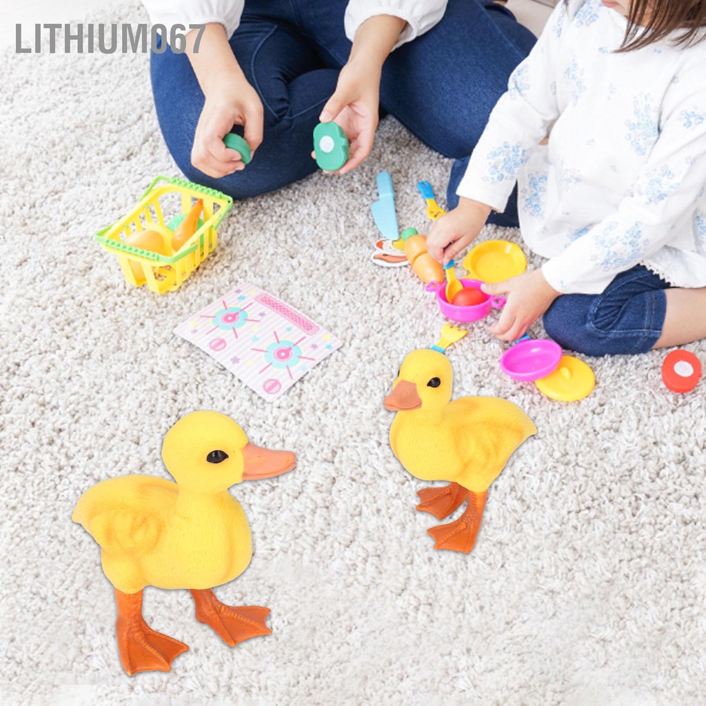 Lithium067 Đồ chơi Vịt nhỏ Dễ thương Màu sắc Sống động Giống như thật Vẻ ngoài Không phai Ximăng Nhựa Bền Vàng Trang trí