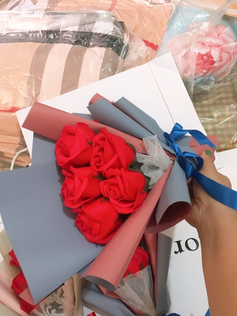 Bó hoa sáp 5bông tự cắm