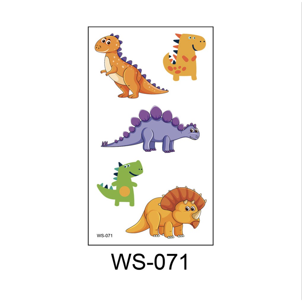 Hình xăm tatoo sticker dinosaur dán chống thấm nước cho bé trai bé gái sáng tạo vui chơi an toàn