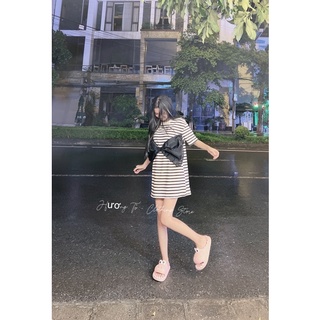 Áo babydoll kẻ - Áo dài