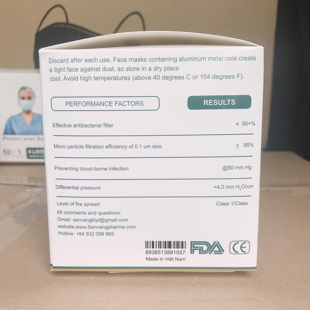 Khẩu trang Lotus 4 lớp giấy kháng khuẩn- không gây mụn hộp 50 chiếc