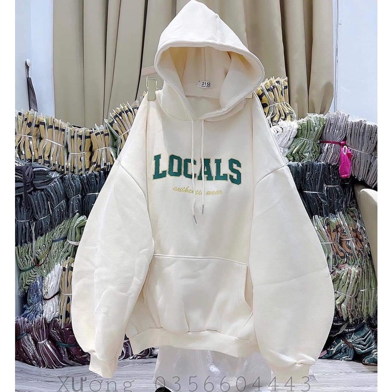 Áo hoodie,Áo nỉ bông in hình chữ LOCALS cực hot form rộng phong cách Hàn Quốc