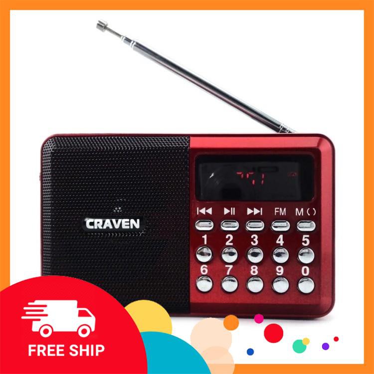 💥XẢ HÀNG💥 Loa Đài FM Nghe Nhạc USB Thẻ Nhớ Craven Cr-16