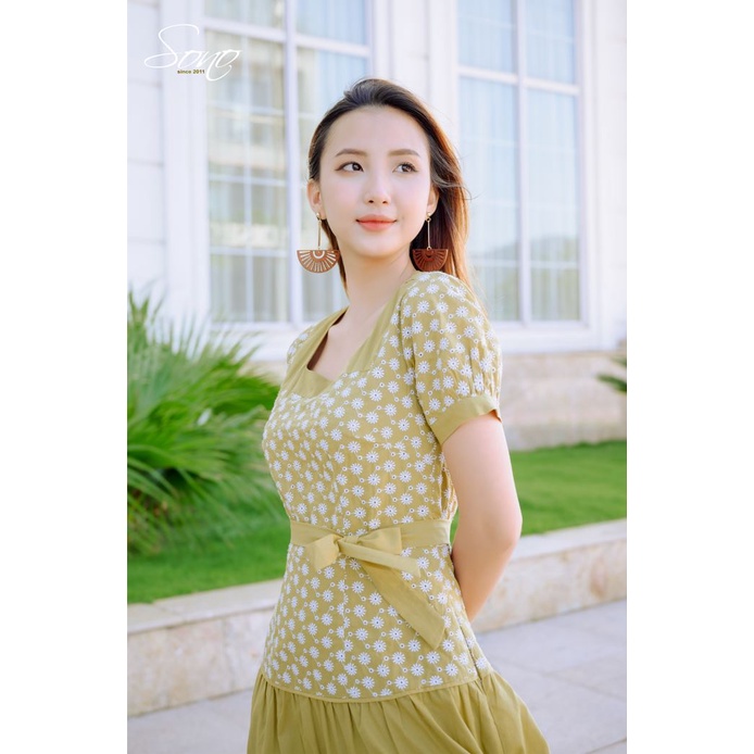 Sono - Đầm Chất Xô Thêu 3 Tầng Kiểu Dáng Trẻ Trung