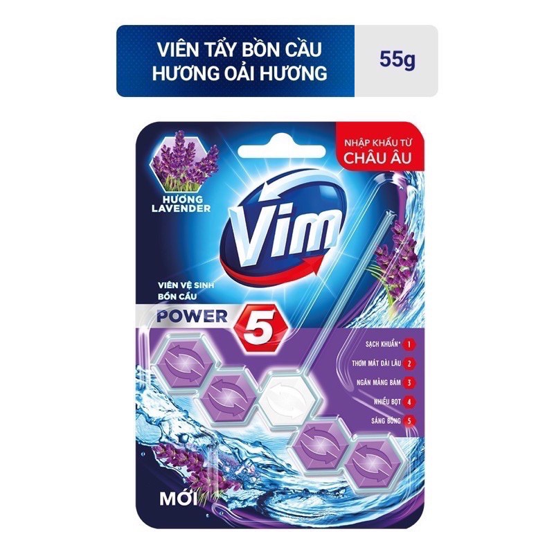 Viên Vệ Sinh Bồn Cầu Vim 55g ( Vàng-Tím-Xanh )