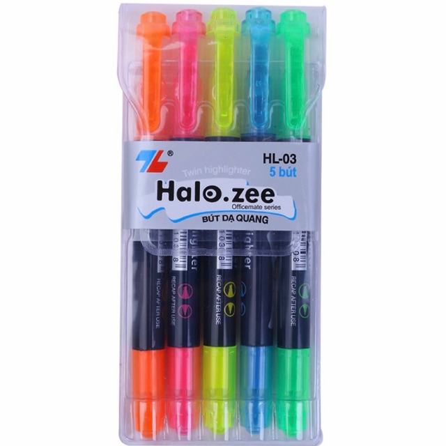 BÚT DẠ QUANG THIÊN LONG HL-03 VỈ 5 CÂY