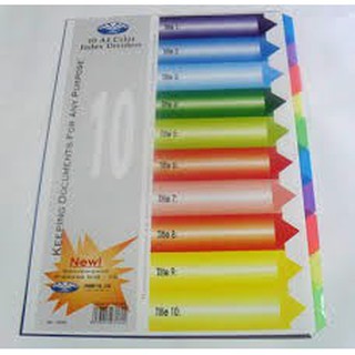 Bộ Chia file nhựa 10 màu Thăng Long CID-10 (10 tờ/tập)