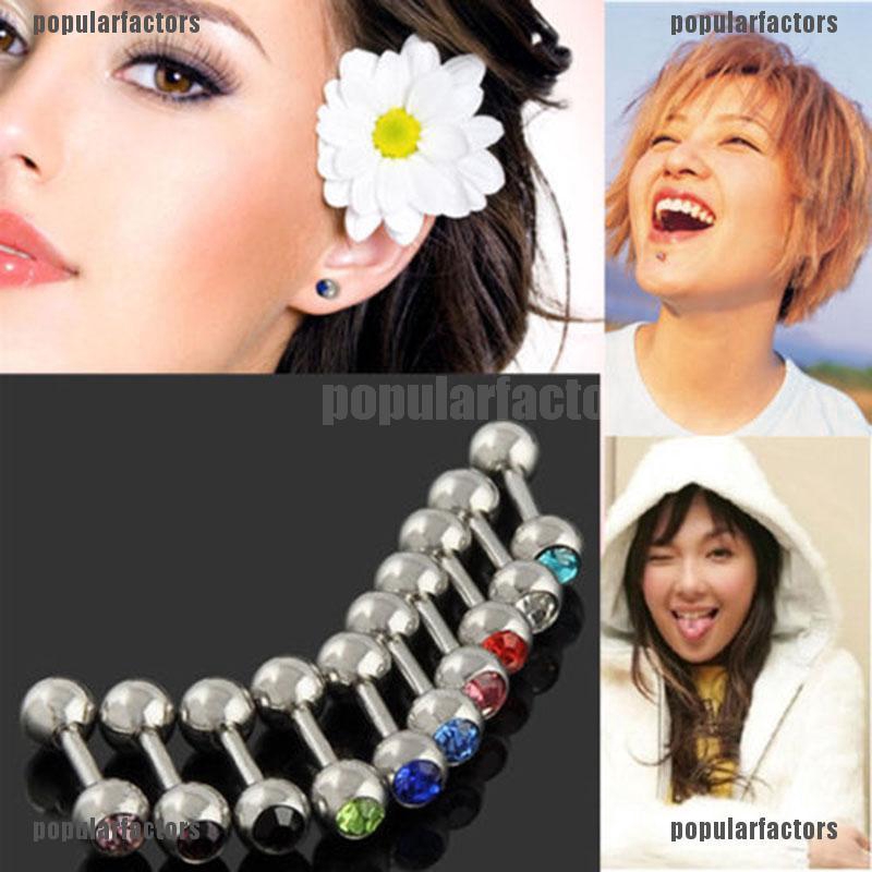 Set 10 Khuyên Lưỡi Bằng Thép Không Gỉ Cá Tính