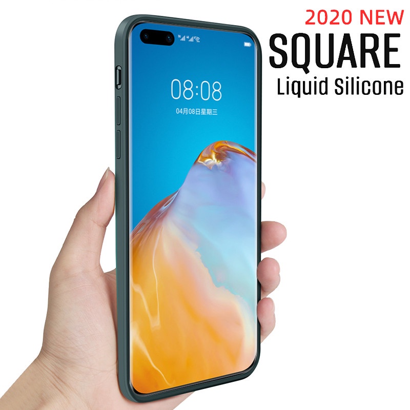 Ốp điện thoại silicon dẻo hình vuông cho Huawei P20 P30 Pro P40 Pro P30 Lite Nova 4e
