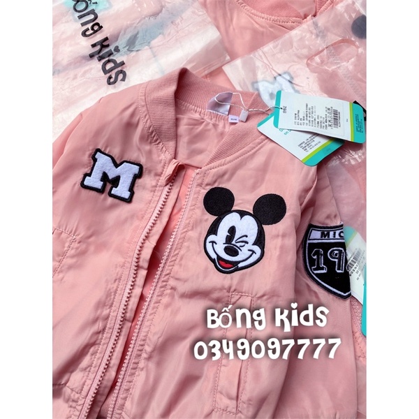 Áo Bomber Bé Gái Mickey Hồng DN