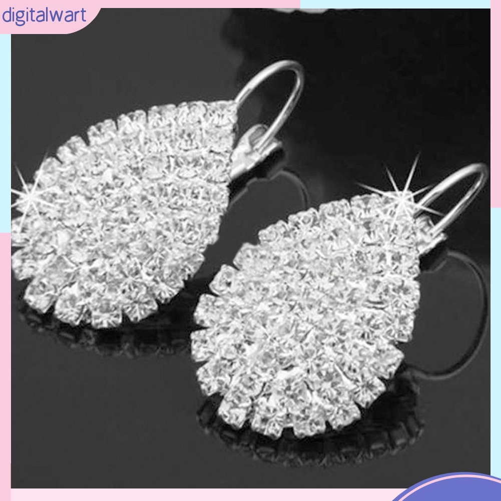 Hoa Tai Đính Đá Hình Giọt Nước Thời Trang Dành Cho Nữ