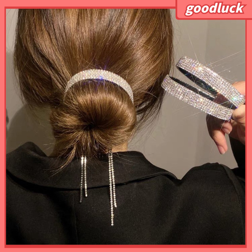 [Hàng mới về] Dụng cụ làm tóc tạo kiểu đính đá tua rua tinh tế cho nữ