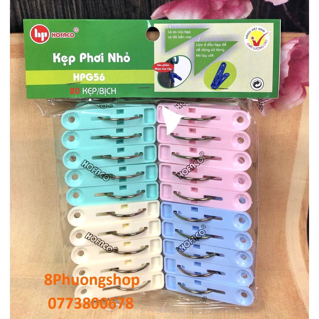 Kẹp áo quần cho bé – Kẹp phơi nhỏ HPG56 – Móc kẹp nhựa phơi quần áo, vớ tất đa năng