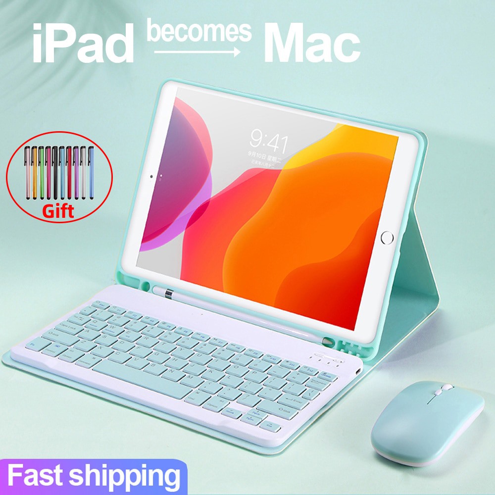 Ốp Máy Tính Bảng Silicone Mềm Kèm Bàn Phím Bluetooth Cho iPad Pro 11 12.9 Air 3 10. 5th 8th gen 10.2 6th 9.7 mini 6 5 4 4th 10.9 Inch 2018 20