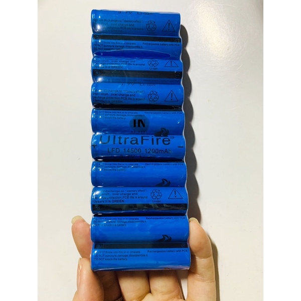 Bộ 2 Viên Pin Sạc Lithium-ion 14500 Ultrafire 1200mAh