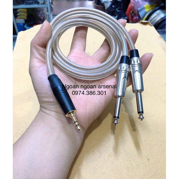 dây 3.5 ra 2 đầu 6 ly(6.35ly) mono hàng chất lượng