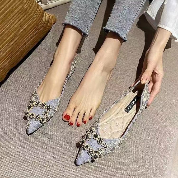 Giầy lười Giày Búp Bê Mũi Nhọn Đế Bằng Mềm Mại Thời Trang Xuân Hè Dễ Phối Đồ Cho Nữ