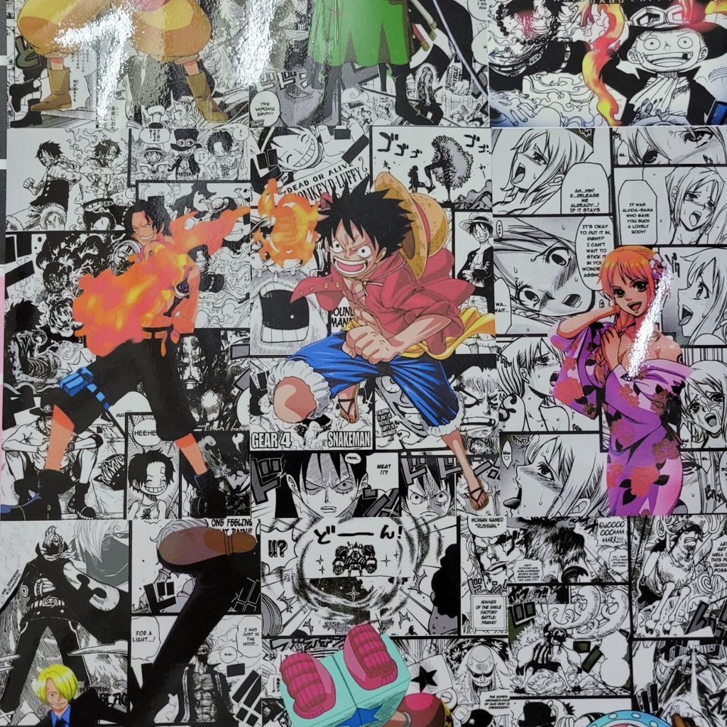 Set 12 Tấm Wallpaper Băng Mũ Rơm One Piece - Anime Posters | Wall Collage - Cán bảo vệ - Có Keo Dán