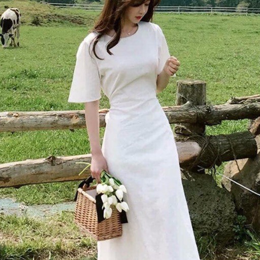 (Order-M) Ulzzang Váy thô trắng Vintage M011