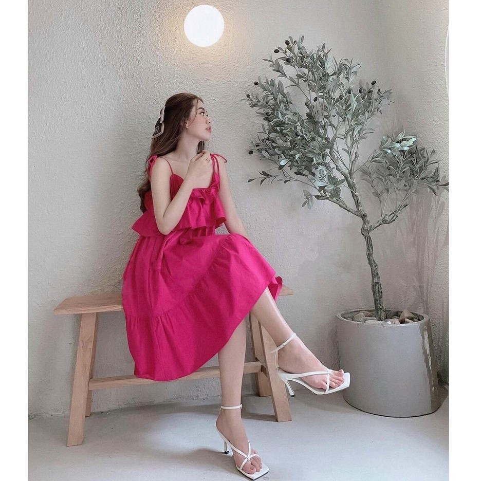 Đầm babydoll 2 dây bèo ngực siêu xinh