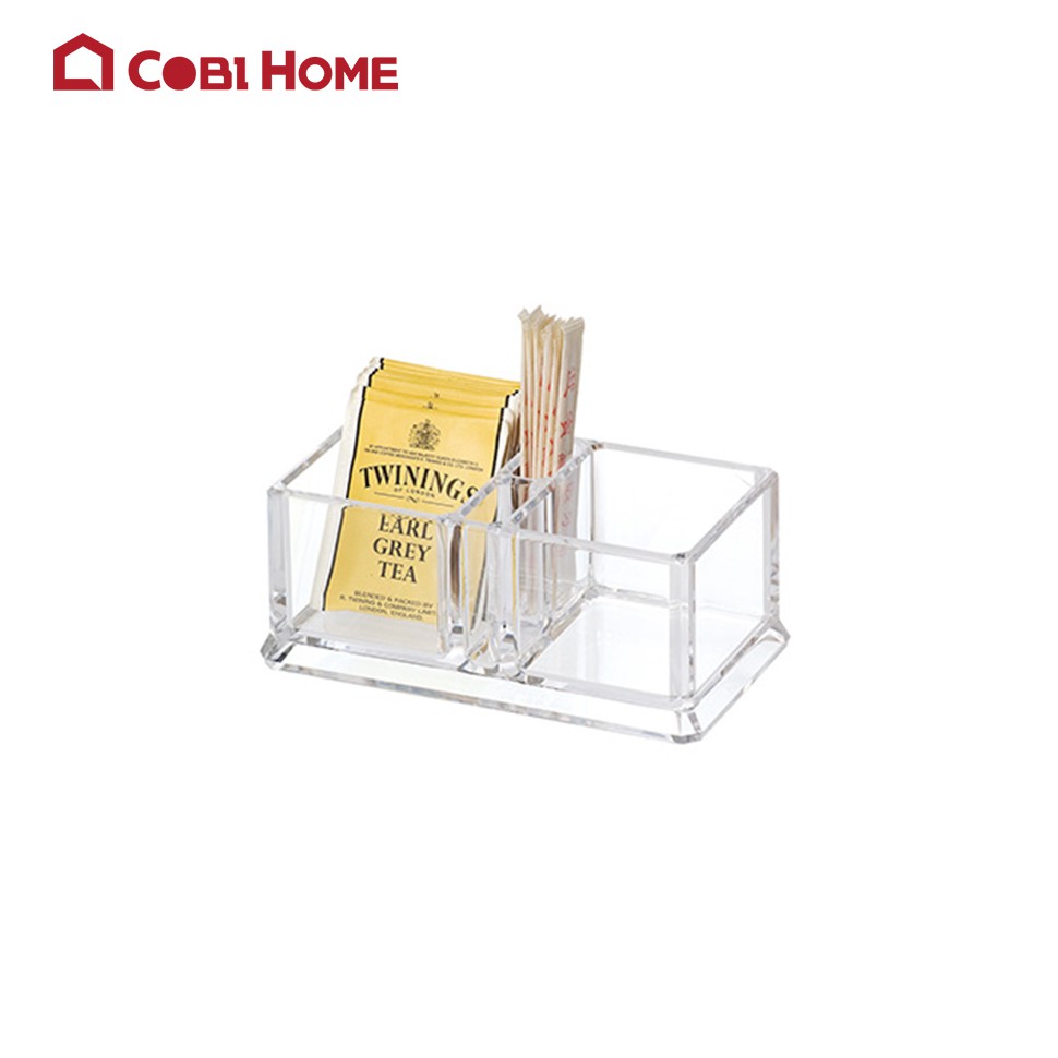 Khay nhựa đựng gói trà, đường, khăn giấy bằng Nhựa Trong Acrylic Cao Cấp - Cobi Home