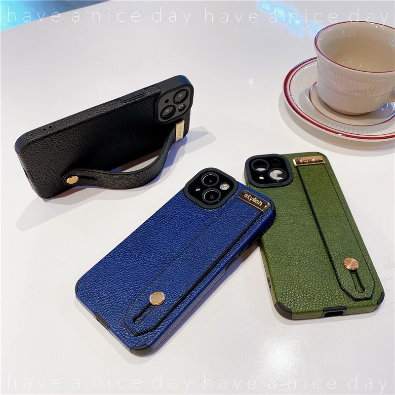 Ốp Điện Thoại Da Mềm Gắn Dây Đeo Cổ Tay Chống Sốc Cho iPhone 13 Pro MAX 12 11 Pro MAX XS MAX XR 7+ 8 Plus