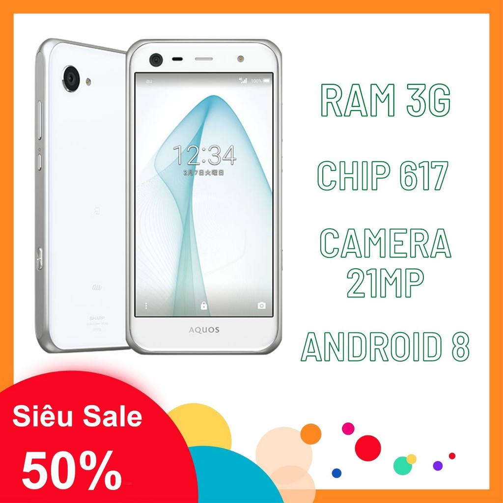 Điện thoại sharp shv38 cũ , ram 3g android 8