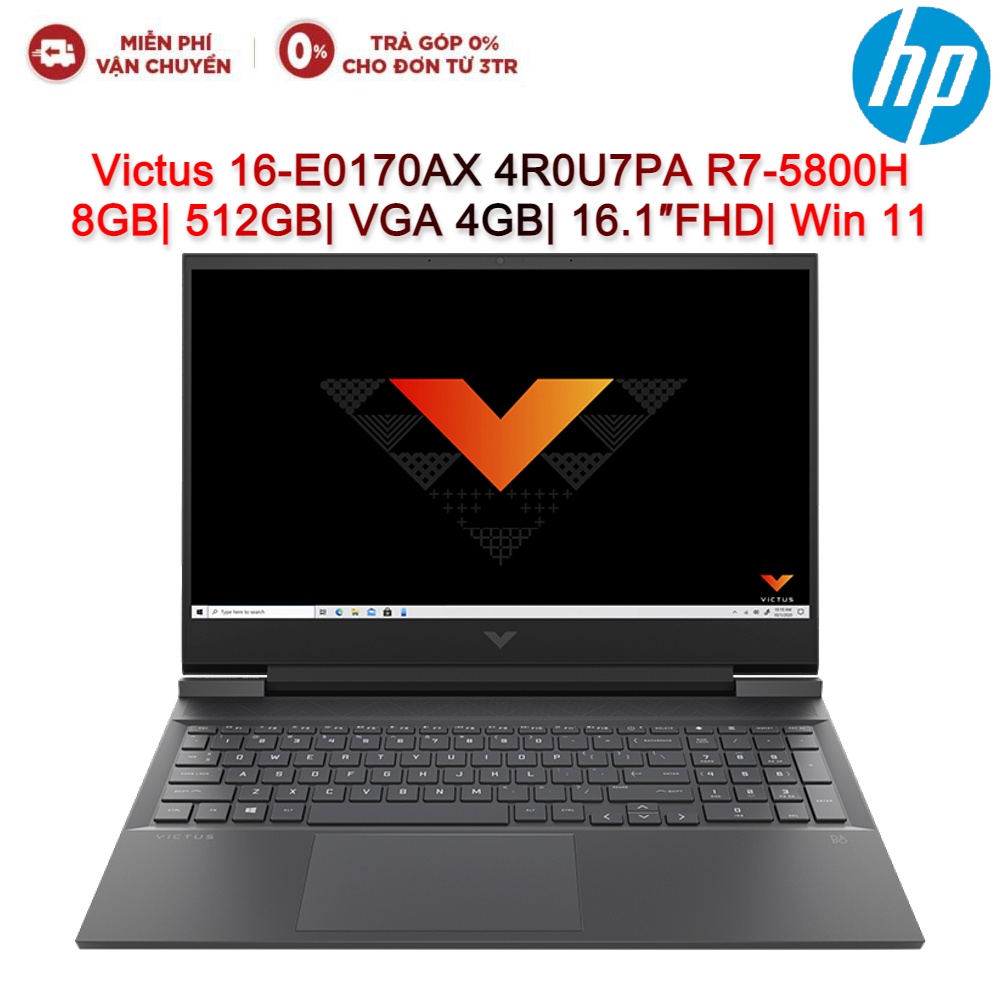 [Mã ELHP15 giảm 10% đơn 15TR] Laptop HP Victus 16-E0170AX 4R0U7PA R7-5800H| 8GB| 512GB| VGA 4GB| 16.1″FHD| Win 11 (Đen)