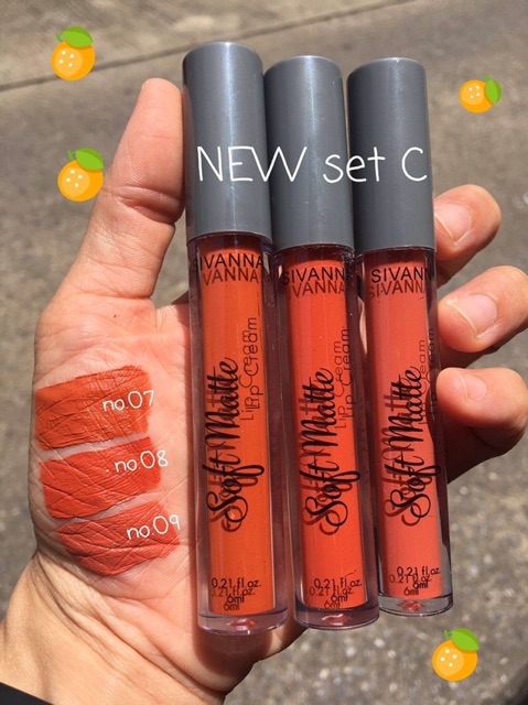 Set Son Kem Lì 3 Cây Sivanna 3 Colors Soft Matte Lip Cream Set HF359