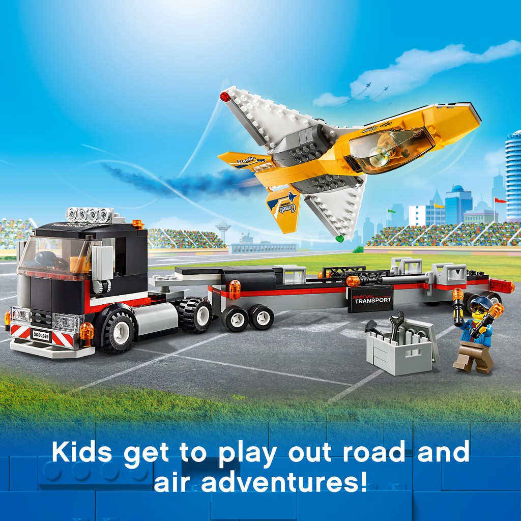 LEGO CITY 60289 Xe Vận Chuyển Máy Bay Phản Lực ( 281 Chi tiết) Bộ gạch đồ chơi lắp ráp sáng tạo