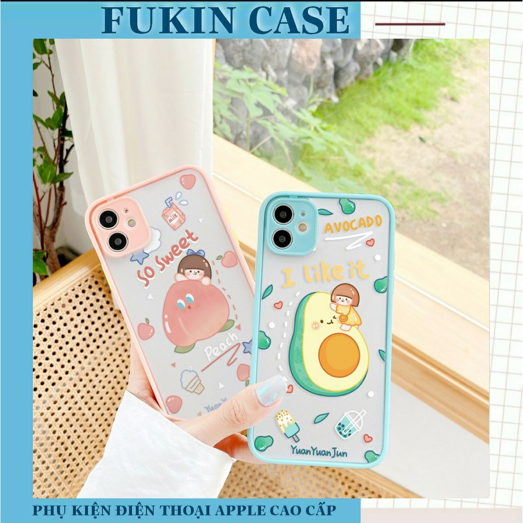 Ốp lưng iphone - ốp iphone Yuan Fruit nhám viền nổi 5/5s/6/6plus/6s/6splus/7/7plus/8/8plus/x/xs/11/12/pro/max/promax