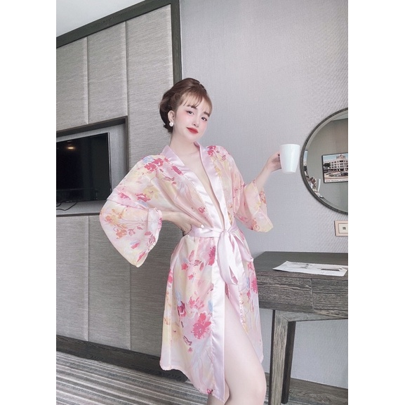 Áo Choàng chiffon phối satin kèm quần mã 06 from dưới 68kg