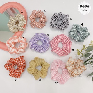 Scrunchies, buộc tóc caro, cột tóc caro, vòng tay, GIẢM còn 9.500₫ khi mua từ 2 chiếc