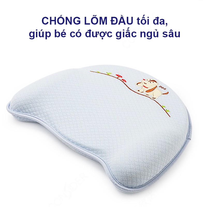 Gối cho bé sơ sinh chống méo đầu, Gối cao su non cho bé loại cao cấp an toàn cho sự phát triển của bé Baby-S – SSS018[Mã