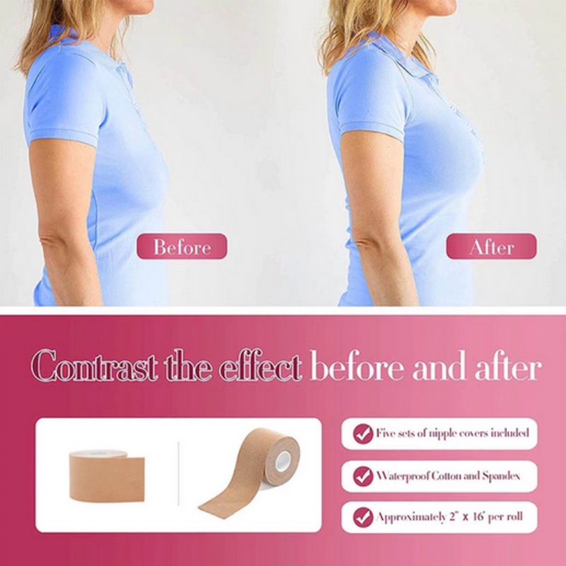 Băng dính dán ngực Boob Lift miếng dán ngực silicon áo dán ngực giúp nâng ngực ti chống chảy xệ cực tốt