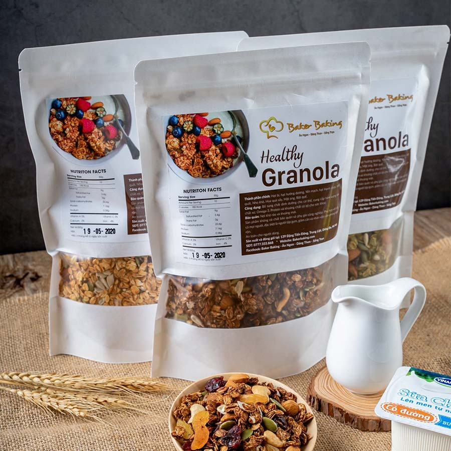 Ngũ cốc Granola ăn kiêng siêu hạt Baker Baking, ngũ cốc Granola không đường | BigBuy360 - bigbuy360.vn