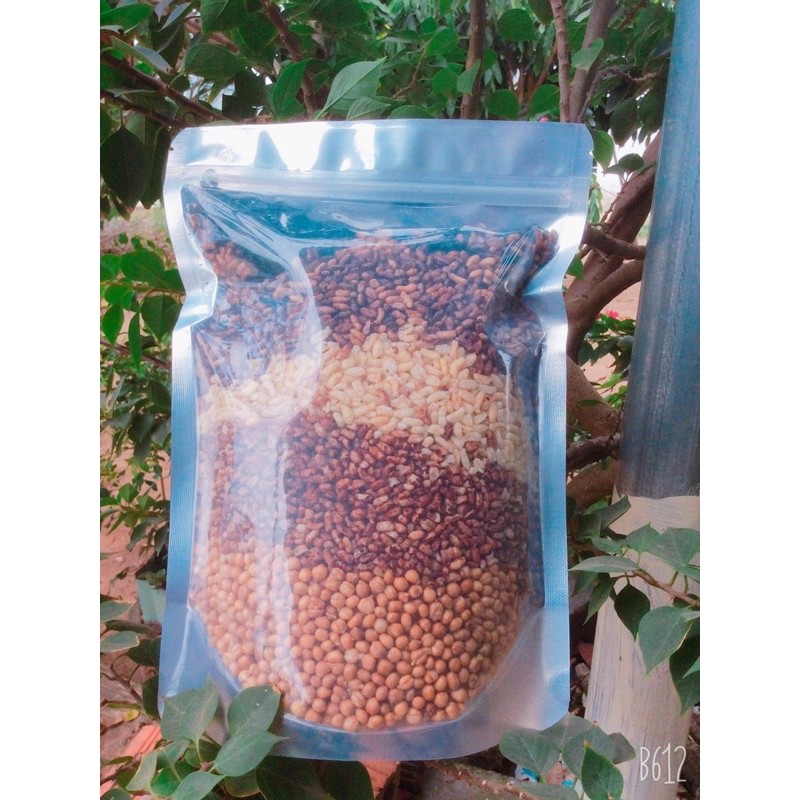 [KHÔNG GIA VỊ] Cốm gạo lứt sấy ngũ sắc gói 300gr (gồm gạo lứt đỏ, lứt tím, lứt trắng, lúa mì, rong biển)