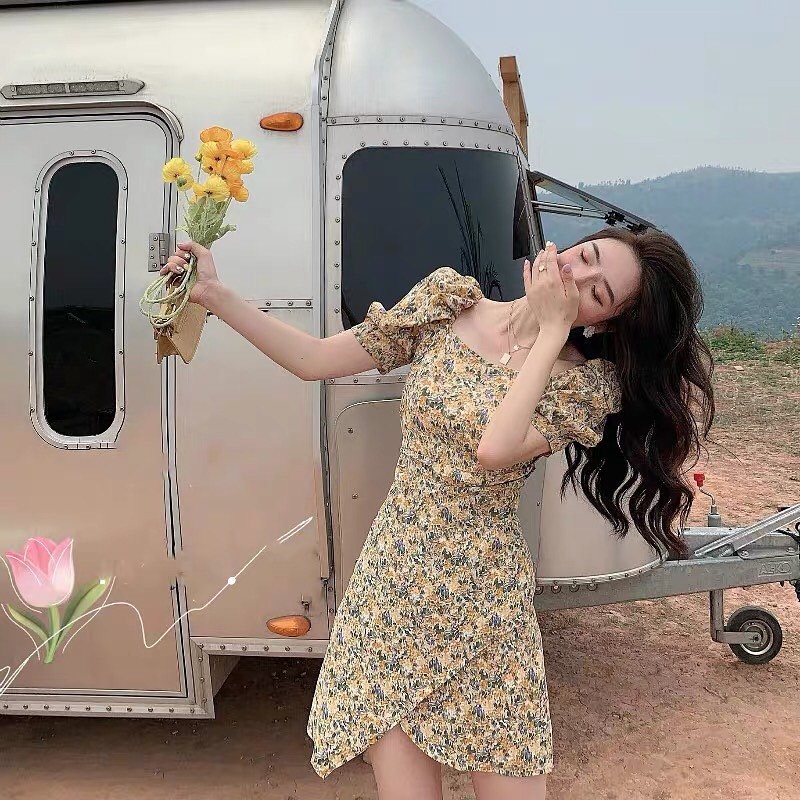 Váy hoa đắp tà CD020