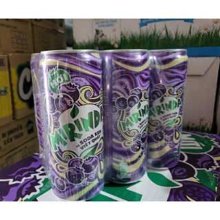 Lốc 6 lon Mirinda vị soda kem việt quất