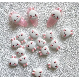 Charm thỏ trắng trang trí nail