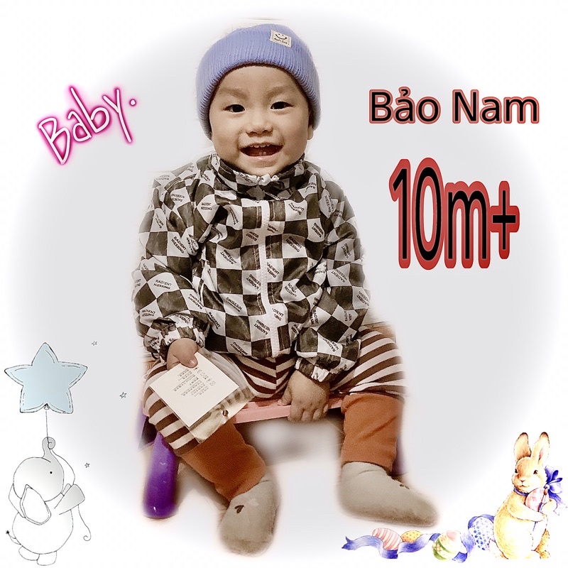 Áo gió lót nỉ kẻ caro cho bé 10-25kg