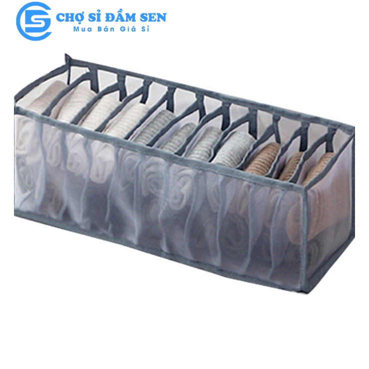 Túi vải lưới đa năng chia nhiều ngăn đựng đồ lót, tất vớ, đồ trẻ em tiện dụng  G373-HopVai