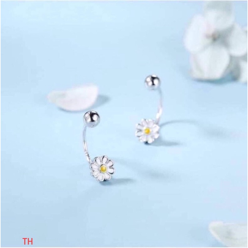 bông tai hoa mẫu mới bạc chuẩn MC